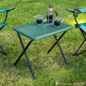 Folding Camping Table Small Lightweight Portable Outdoor Picnic Aluminium Legs Green