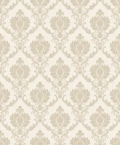 Galerie Italian Classics 4 Cream Beige Italian Damask Embossed Wallpaper