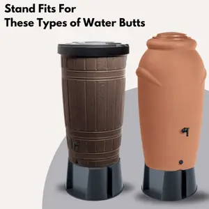 Black Water Butt Stand for Rain Water Collectors (31 cm x 52 cm) - Sturdy Waterbutt Stand for Garden, Supports Large Water Tanks