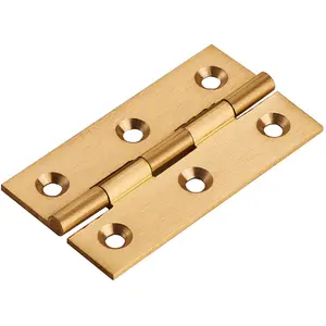 PAIR Cabinet Hinge - 64 x 35mm Self Colour Cupboard Wardrobe Vanity Unit Fixings