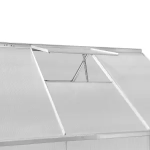 Polycarbonate Greenhouse 6ft x 8ft With Base - Silver