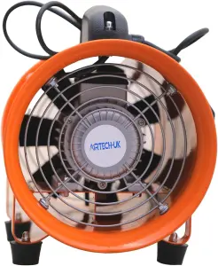 AirTech-UK Portable Blower 8" Commercial Ventilation Axial Metal Exhaust Blower Fan Industrial Extractor Workshop Fan 8"