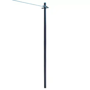 2.4M Washing Line Post Heavy Duty With 30m Aqua PVC Clothes Line & Ground Socket