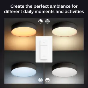 Philips Hue White Ambiance Enrave medium ceiling lamp Black