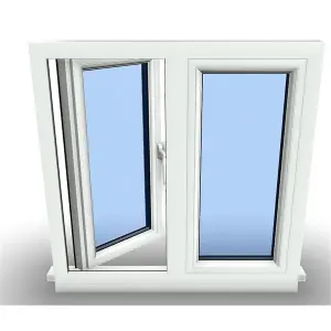 1245mm (W) x 1195mm (H) PVCu Flush Casement Window - 1 Right Opening Window - White Internal & External