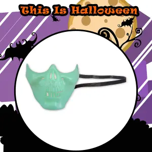 Halloween Skull Mask Glow In The Dark Hallows Party, Trick or Treat 15.5cm White