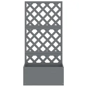 Berkfield Trellis Planters 2 pcs Grey 65x33x135 cm WPC