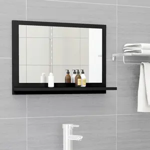 Dorlene Framed Wall Mounted Bathroom Mirror Black / 60 cm