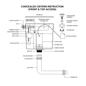 Bubly Bathrooms™ D Shape Back to Wall Toilet with 500mm WC Unit & Universal Concealed Cistern - Black Dual Flush Plate