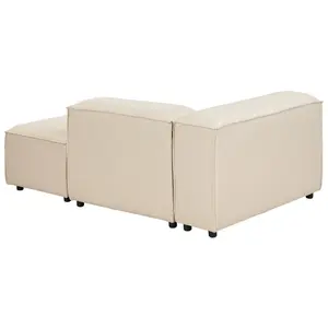 Left-Hand Corner Sofa ARDAL Beige Fabric 3 Seater Left Hand