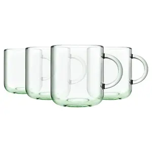 Pasabahce Aware Iconic Recycled Glass Mugs - 245ml - Green - Pack of 4