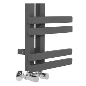 Rinse Designer Bathroom Heated Towel Rail Warmer Reversible Radiator 1000 x 550mm Anthracite for Bathroom & Kitchen