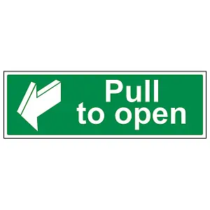 PULL TO OPEN Door Direction Sign - Adhesive Vinyl - 450x150mm (x3)