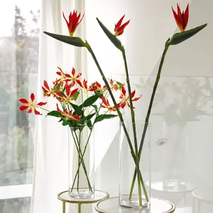 Bloom Artificial Single Gloria Lily Flower Stem - Faux Fake Silk Flower Indoor Home Decoration Floral Arrangements - L75cm