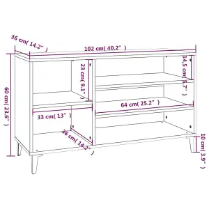 Berkfield Shoe Cabinet Smoked Oak 102x36x60 cm Engineered Wood