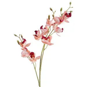 80cm Pink Artificial Mini Orchid Stem