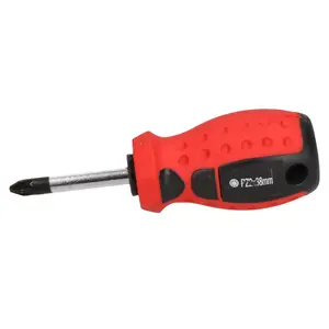 PZ2 x 38mm Pozi Stubby Screwdriver with Magnetic Tip and Rubber Handle