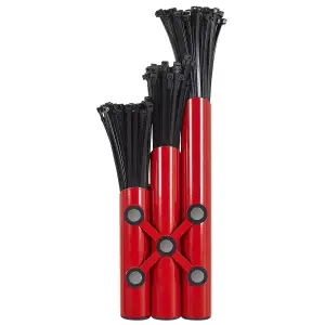 Sealey Large Magnetic Steel Cable Tie Holder With 500 Cable Ties Red APCTHRXL