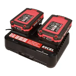 Excel 100-240V Dual Port Fast Battery Charger 2.3A EXL130WTP