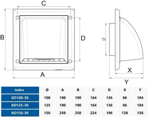 AirTech Cowl Gravity Flap Wall Non-Return Valve Cowl Duct Cover Air Vent Grille 100mm (White)