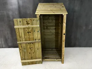 Wooden Premium Tongue & Groove Log Store (W-79cm, H-180cm, D-88cm) With door