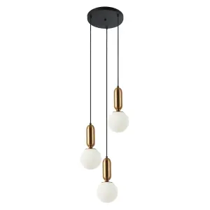 Luminosa Aldeva Modern 3 Light Cluster Pendant Ceiling Light, E27