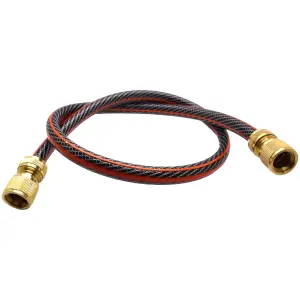 Garden Hose Pipe, Outdoor Tap to Reel Connection Set with 2 Brass Quick Connectors, 6 Layers, Non-Toxic 1/2" Hose (15 m / 49.2 ft)