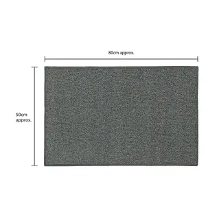 JVL Eden Machine Washable Latex Backed Doormat, 50x80cm,Grey