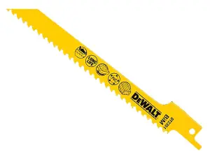 5 x Dewalt DT2351-QZ Bi-Metal Reciprocating Blade Wood Fine Fast Cuts 152mm x 6 TP