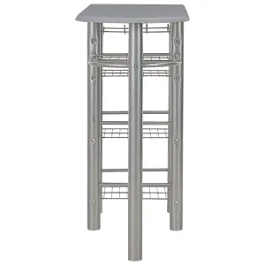 Berkfield 3 Piece Bar Set with Shelves Wood and Steel Grey