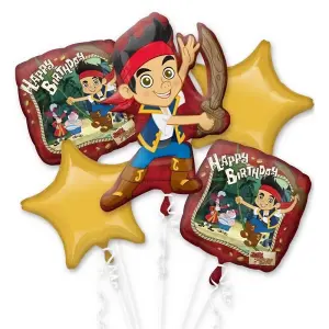 Jake And The Never Land Pirates Foil Bouquet Happy Birthday Balloon Bouquet Multicoloured (One Size)