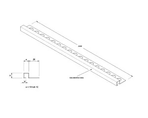 ILCOM decorative profile Qs 12mm x 2440mm x 0.6mm Copper Polished Stainless Steel