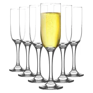 LAV - Tokyo Glass Champagne Flutes - 210ml - Pack of 6