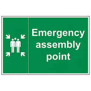 Emergency Assembly Point Family Sign - Adhesive Vinyl 400x300mm (x3)