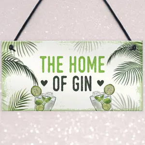 Red Ocean Gin Sign Funny Gin Gift Home Bar Sign For Garden Summer House Gifts