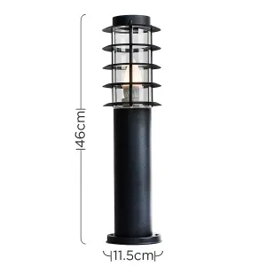 ValueLights Wharf 4 Pack Modern IP44 Rated Outdoor Black Stainless Steel Bollard Lantern Post Lights