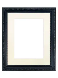 Shabby Chic Black Frame with Ivory Mount for Image Size 7 x 5 Inch