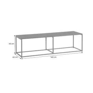 sweeek. 140cm black metal TV stand Industrielle Black 140x40x40 cm