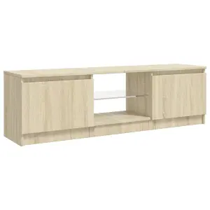 vidaXL TV Cabinet with LED Lights Sonoma Oak 120x30x35.5 cm