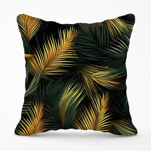 Golden Palm Leaves Outdoor Cushion 45cm x 45cm