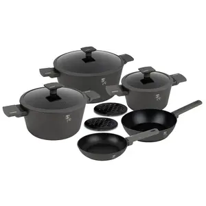 Berlinger Haus 10Pcs Anthracite Aluminium Non Stick Induction Pots & Pans Cookware Set