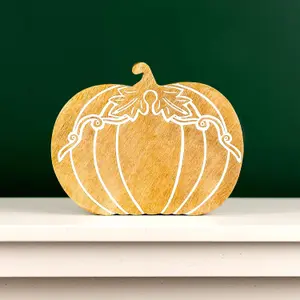 Carved Wooden Pumpkin Free Standing pumpkin decor for home