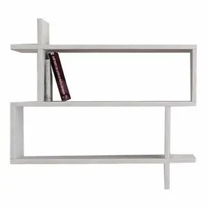 Argonaut Modern Wall-Mounted 2-Tier Floating Bookshelf White