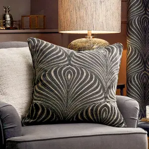 Paoletti Gatsby Jacquard Piped Feather Filled Cushion