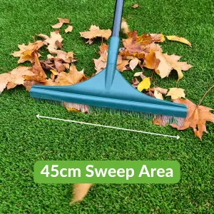 Artificial Grass Maintenance Rake - Brush for Fake Turf / Astro Turf Lawn, Reinforced Telescopic Handle, Cleans Artificial Lawn