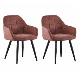 Aliauna Upholstered Armchair (Set of 2) Pink