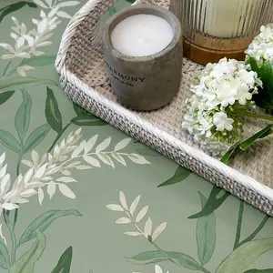 Olivia Floral Wallpaper Sage Green Belgravia 5907