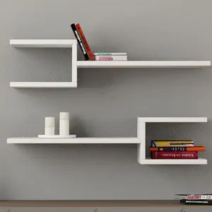 Modern Floating Wall Shelves (Set of 2) (Set of 2) White