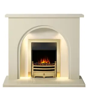 The Fontello Perla Marble Mantelpiece with 1 Inch Rebate, 48 Inch