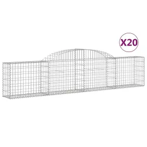 Berkfield Arched Gabion Baskets 20 pcs 300x30x60/80 cm Galvanised Iron